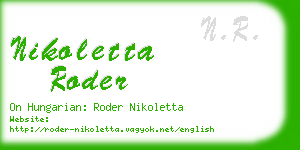 nikoletta roder business card